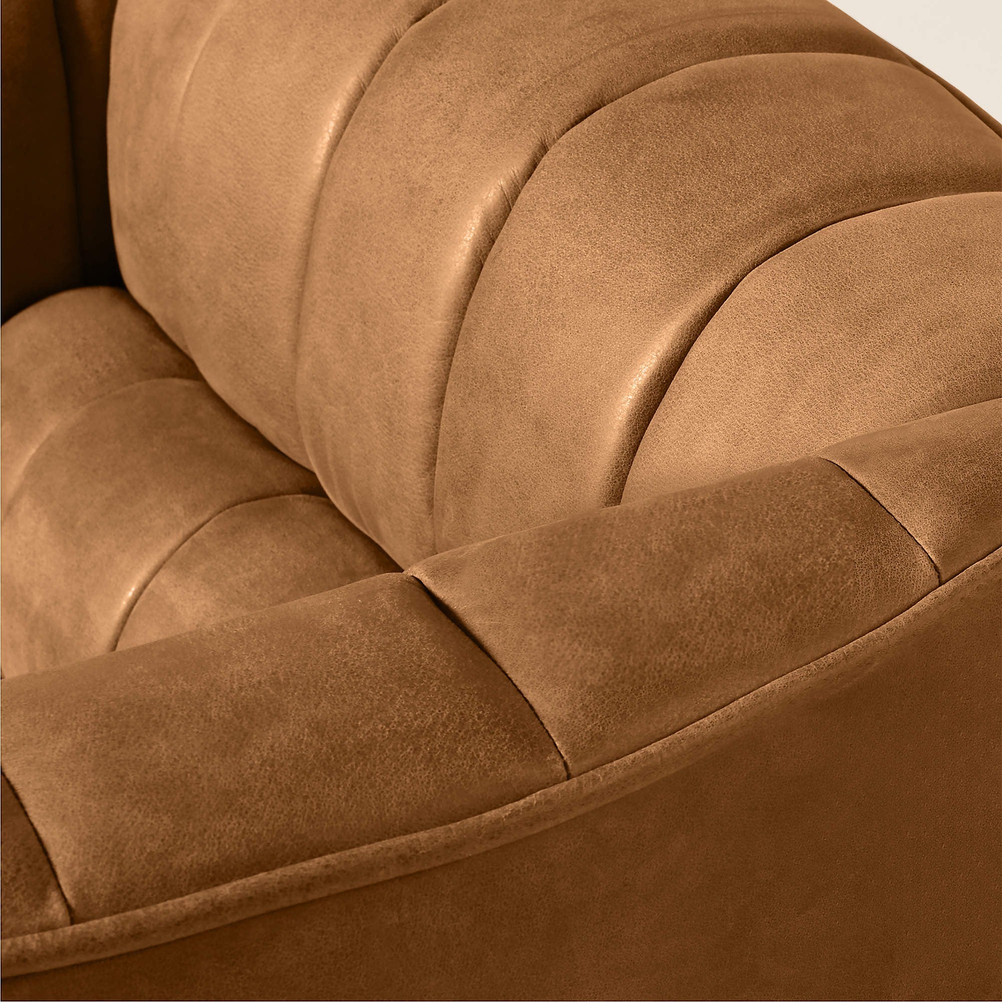 Ripple Brown Leather Swivel Chair by Steen Østergaard