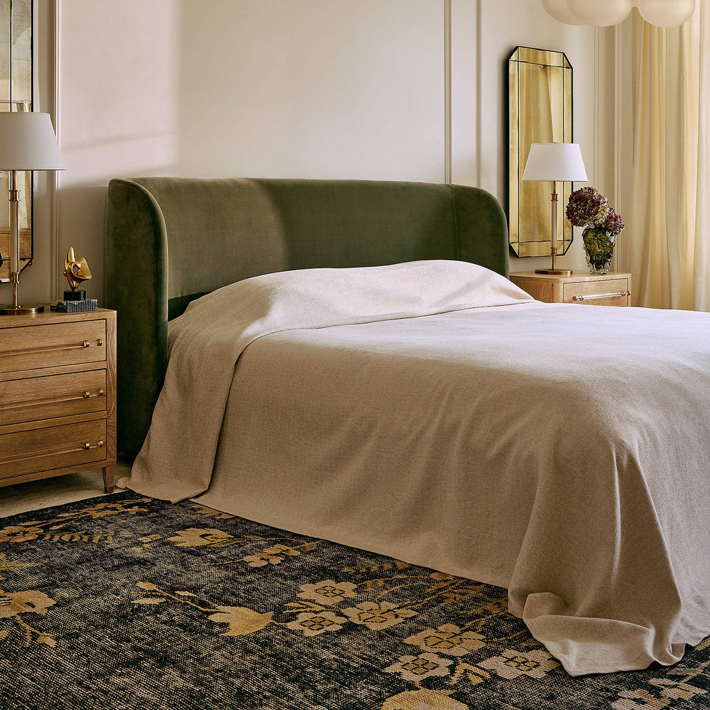 Jackson Sage Green Velvet King Bed