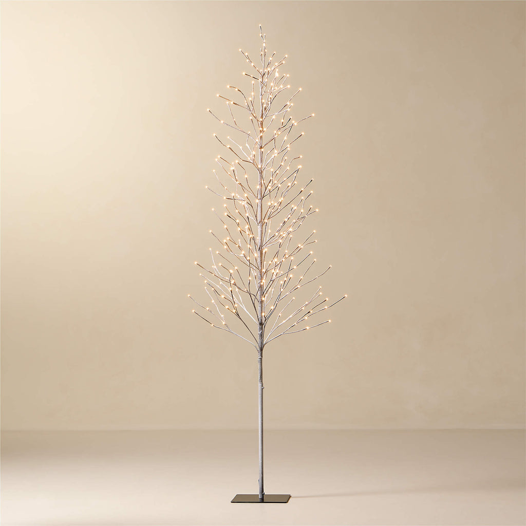 Faux Birch Pre-Lit LED Tree 8'