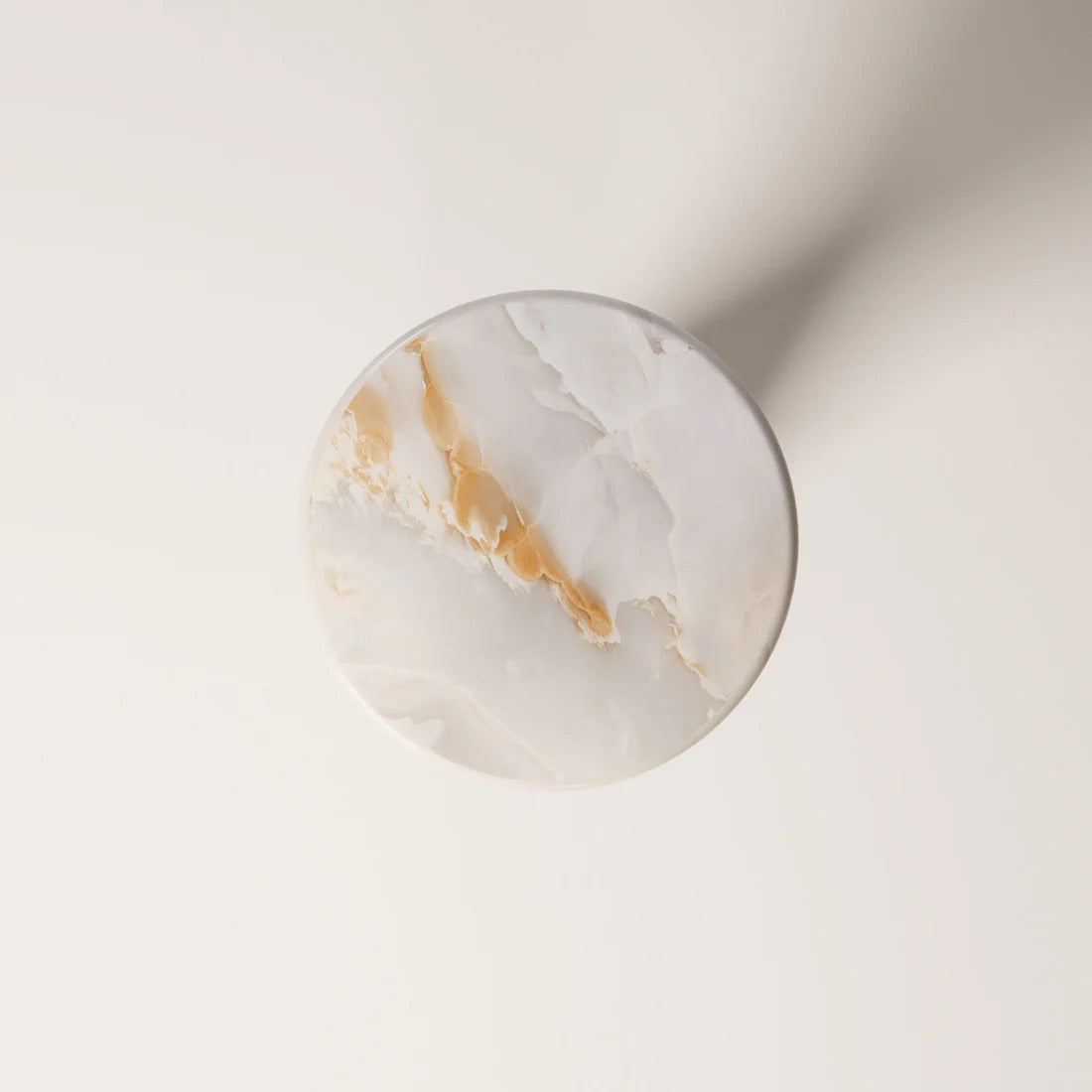 MÛKES S White Onyx Side Table - Modern Travertine Furniture