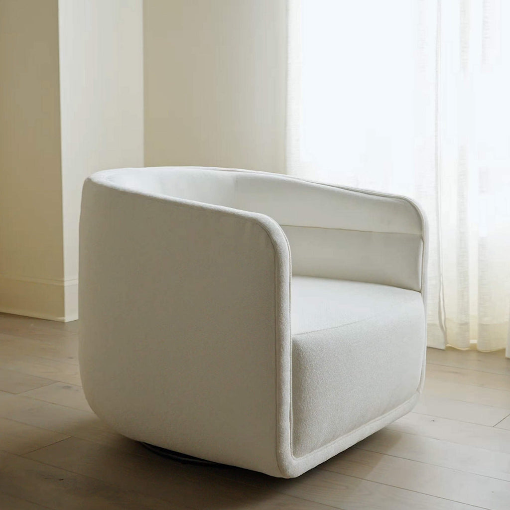 Sai White Performance Fabric Swivel Chair