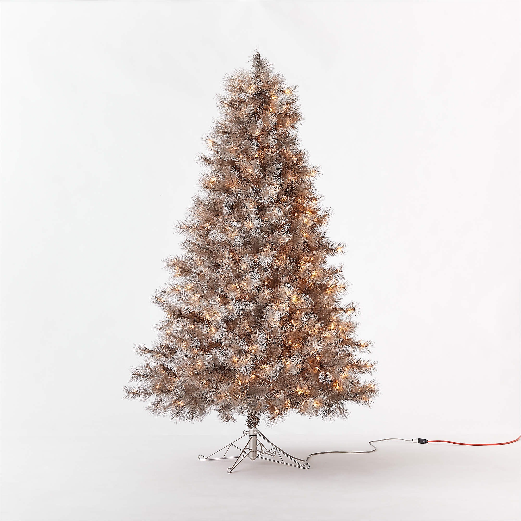 Faux Warm Silver Pine LED Christmas Tree 7.5'
