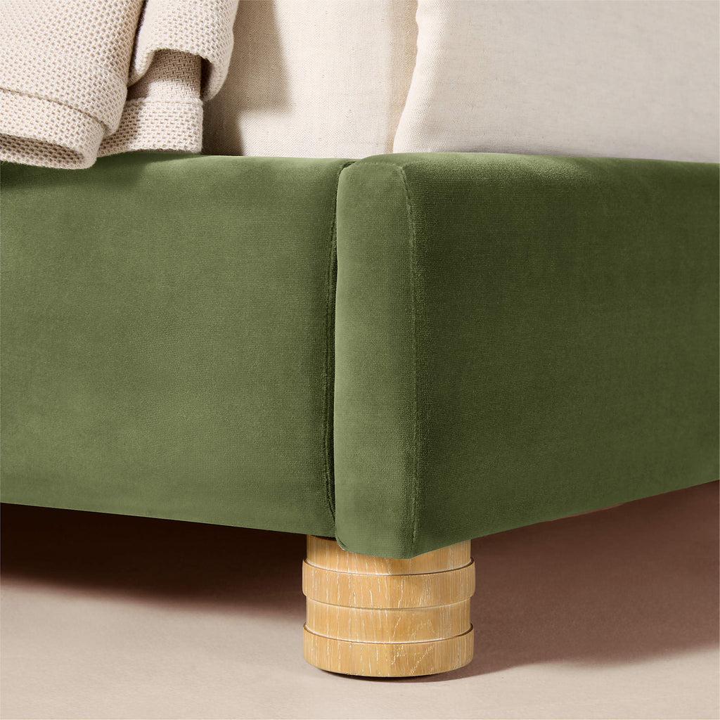 Jackson Sage Green Velvet King Bed