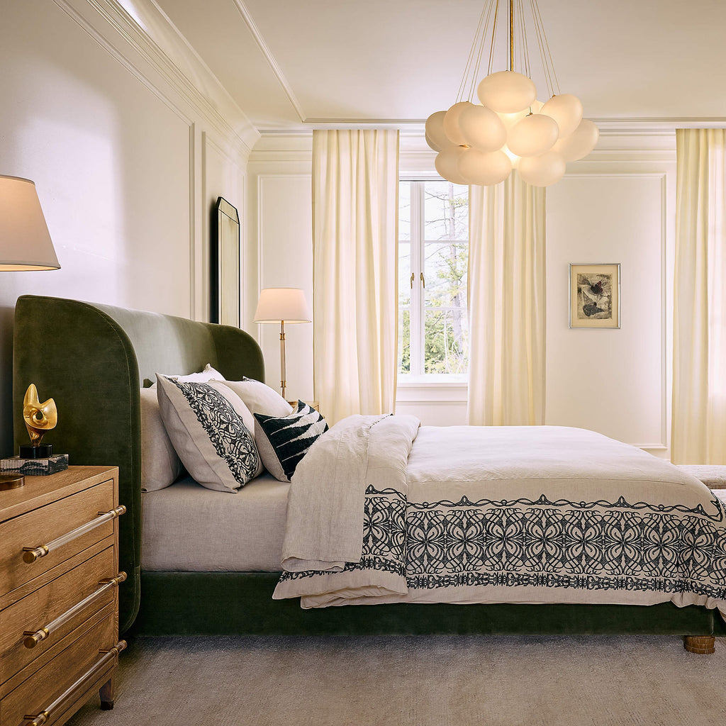 Jackson Sage Green Velvet King Bed