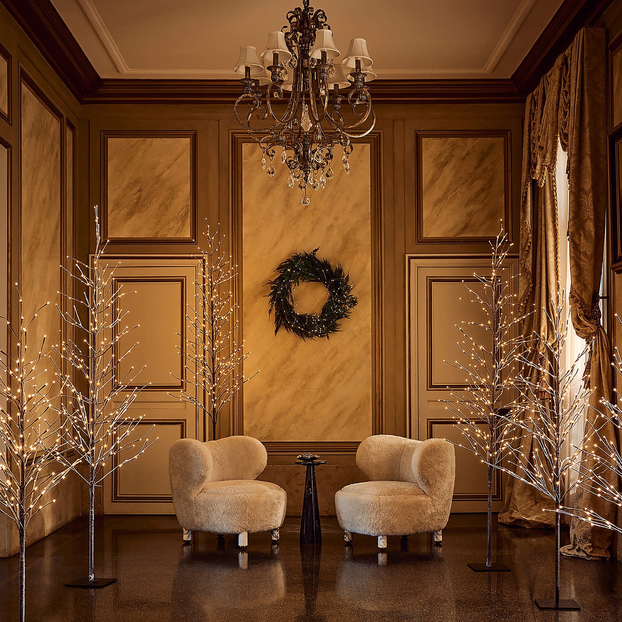 Faux Birch Pre-Lit LED Tree 8'