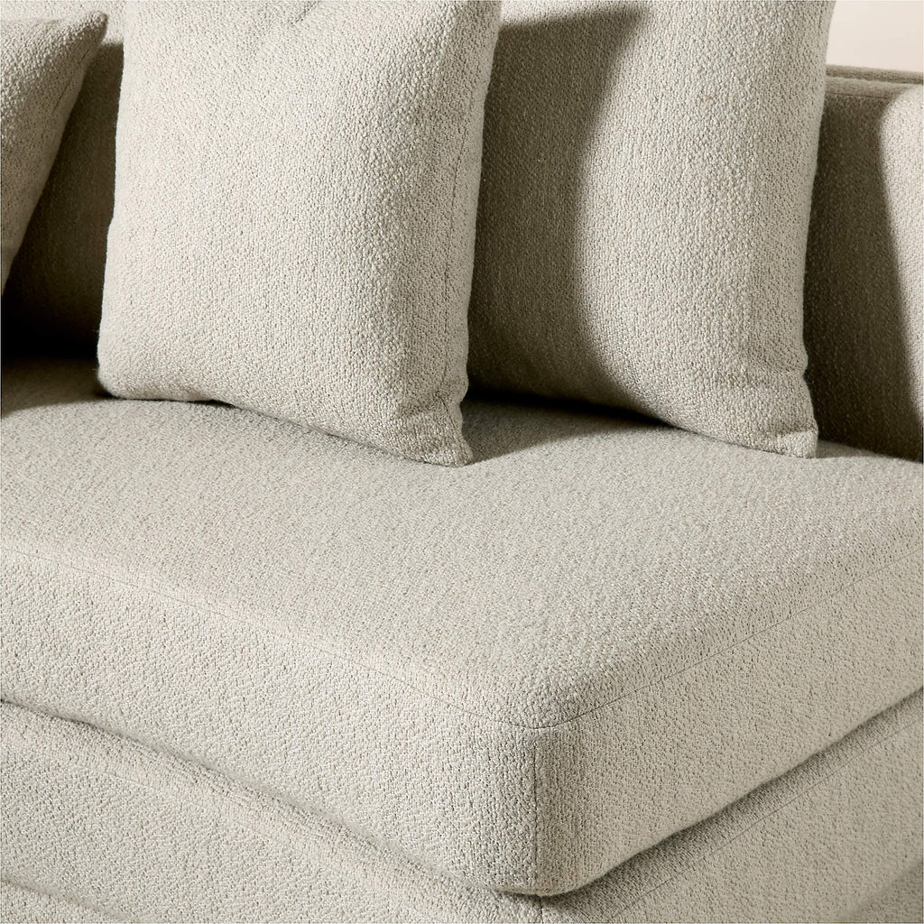 Desmond 98" Curved Grey Boucle Dining Banquette