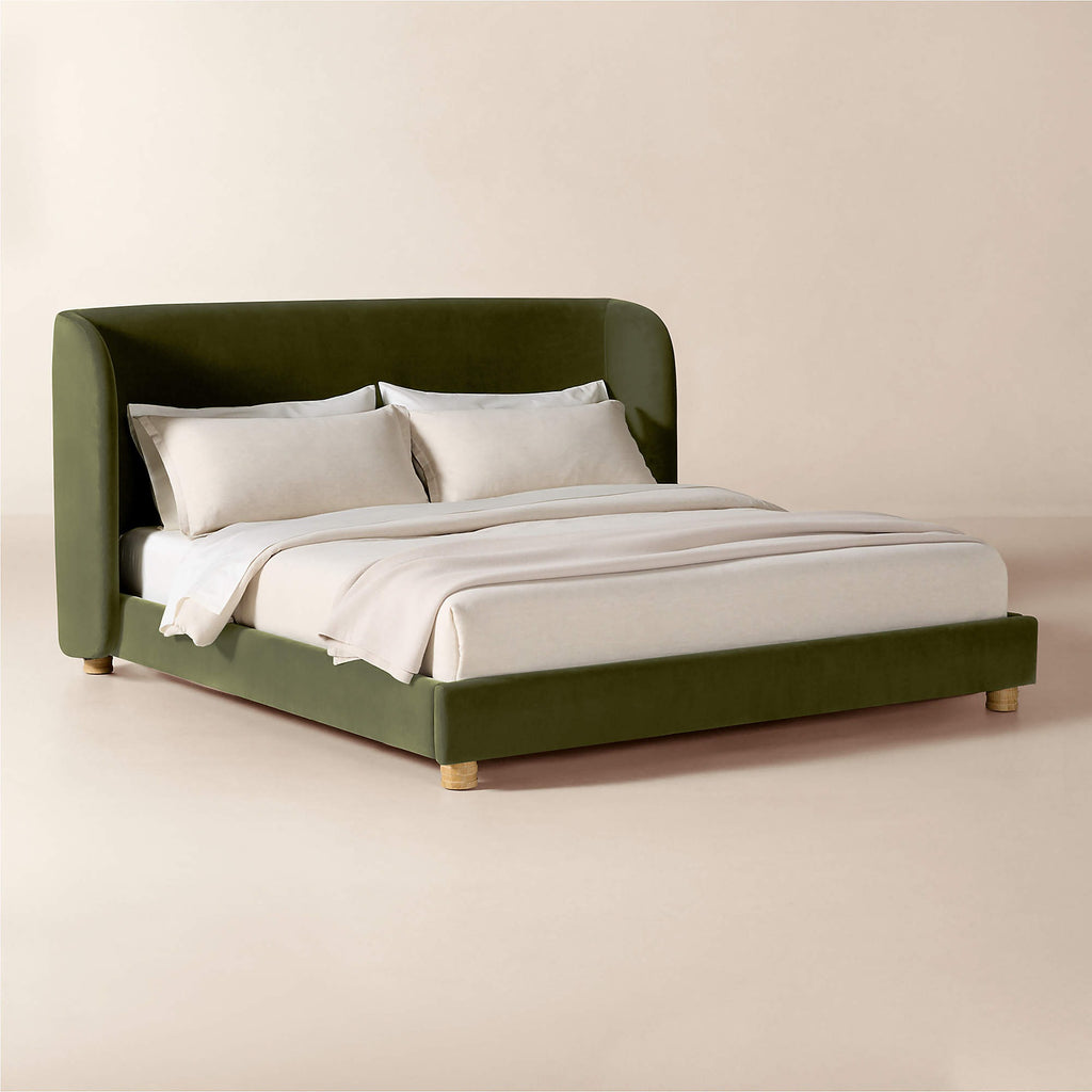 Jackson Sage Green Velvet King Bed
