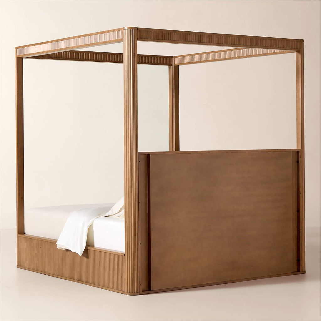 Davison Fluted Wood King Canopy Bed