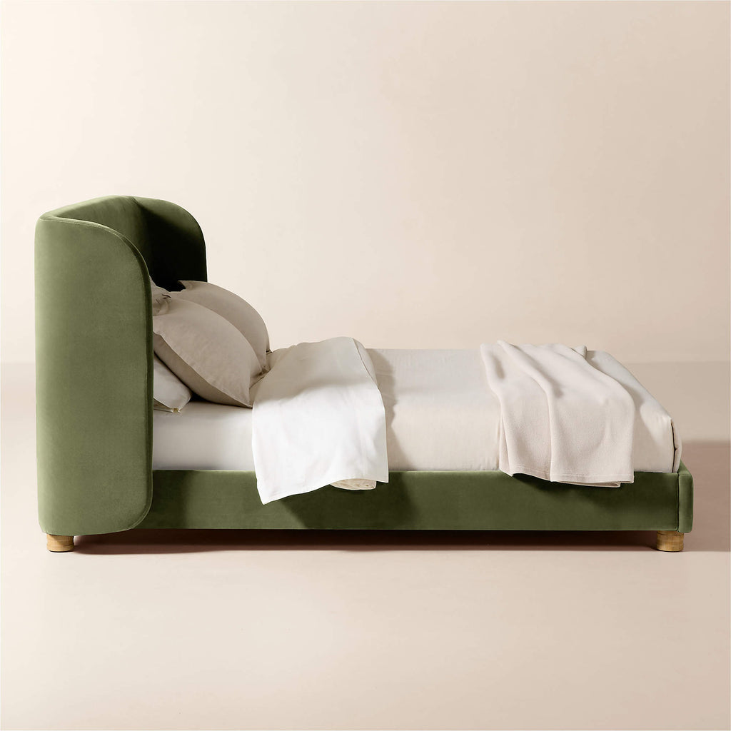 Jackson Sage Green Velvet King Bed