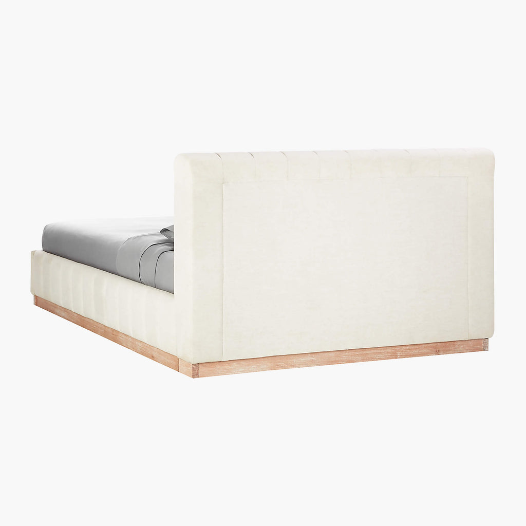 Forte Channeled White Performance Fabric King Bed