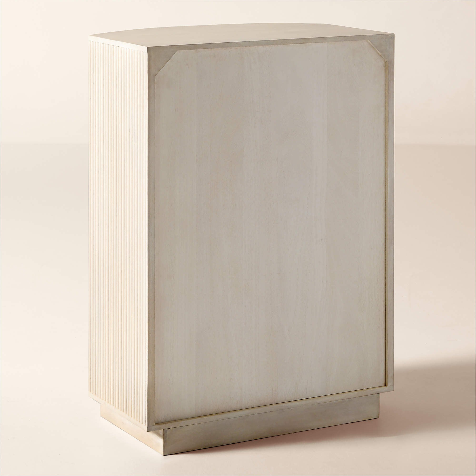 Cameo 33" Fluted Whitewash Wood 4-Drawer Tall Dresser