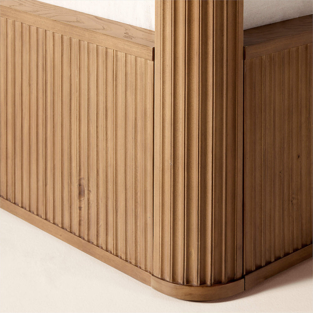 Davison Fluted Wood King Canopy Bed