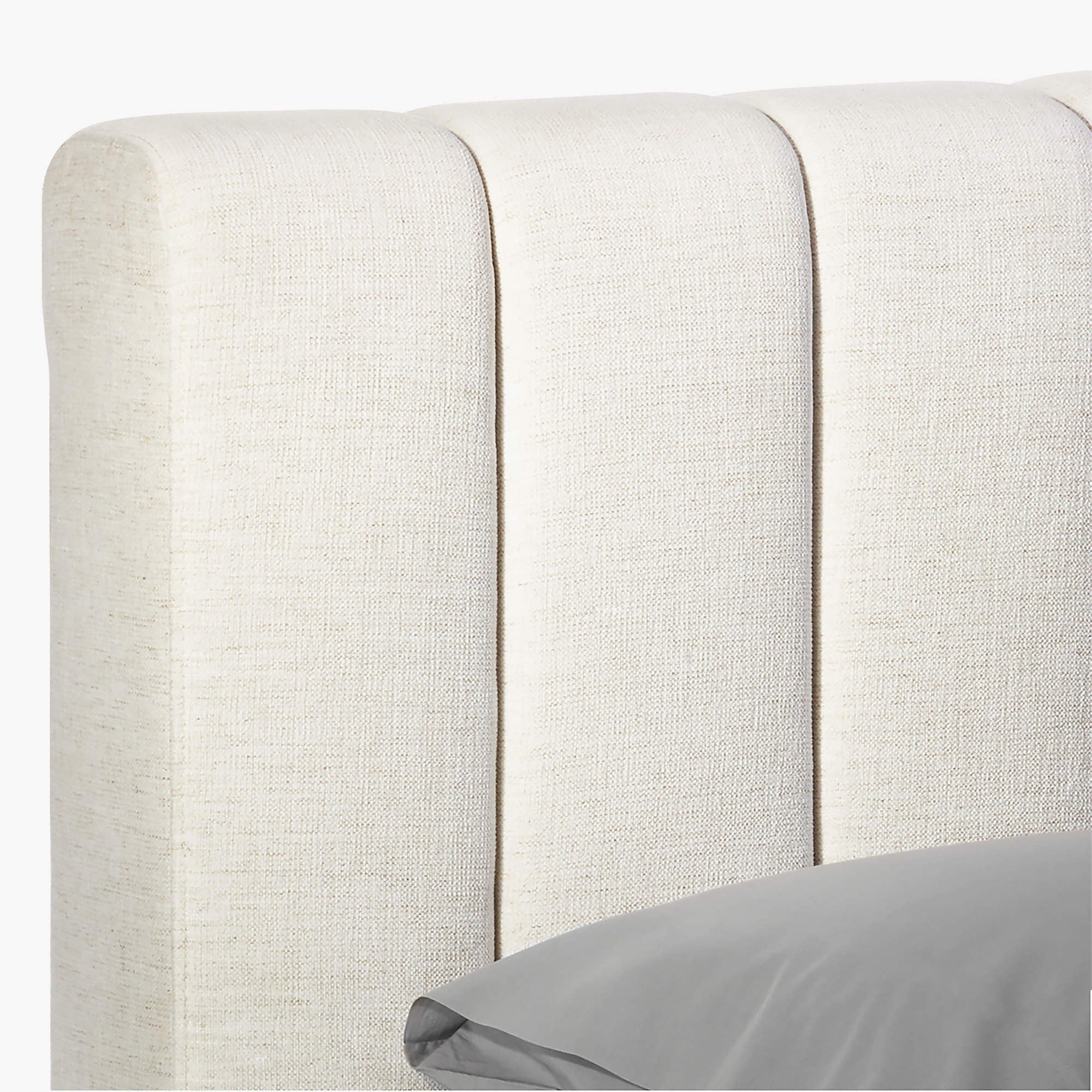 Forte Channeled White Performance Fabric King Bed