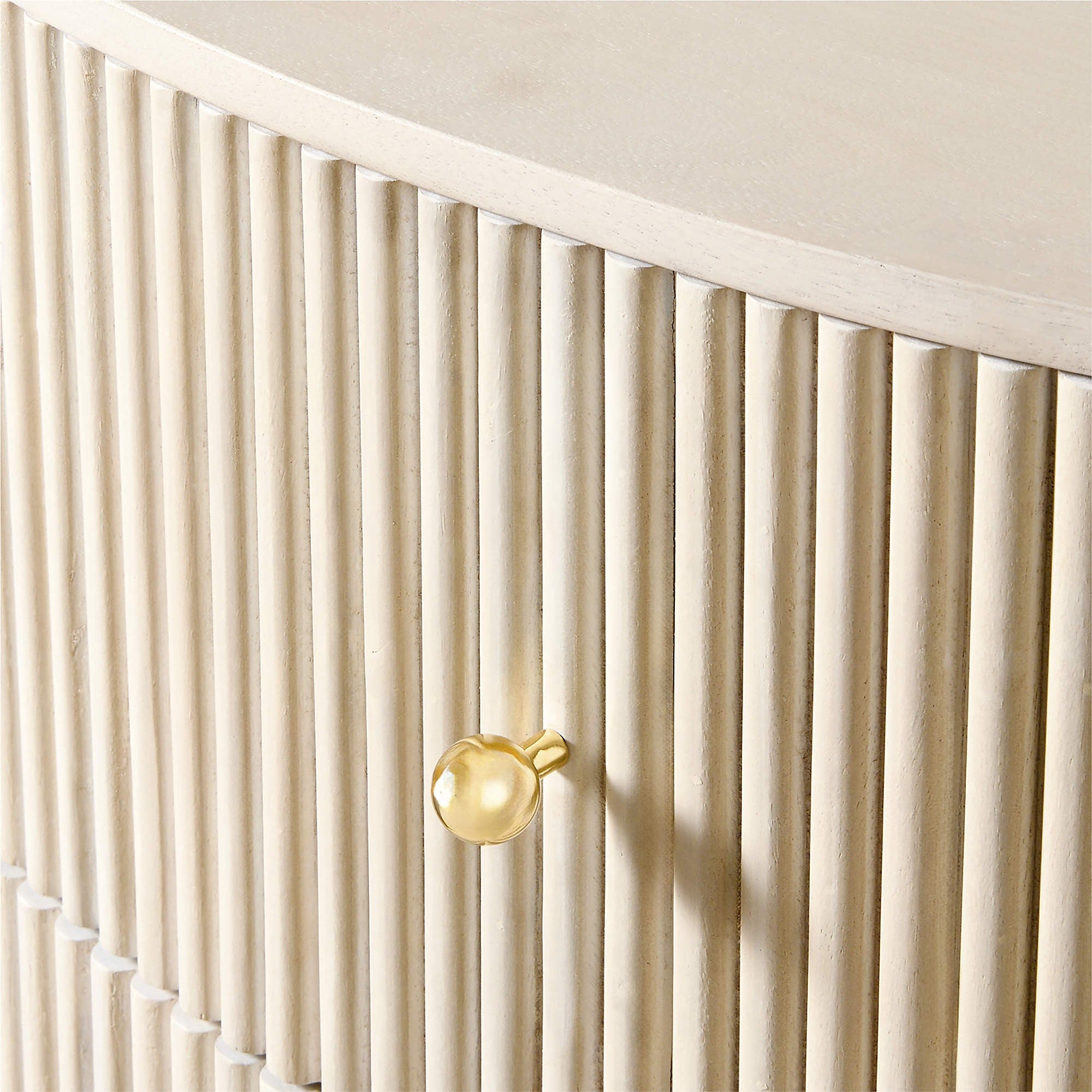 Cameo 33" Fluted Whitewash Wood 4-Drawer Tall Dresser