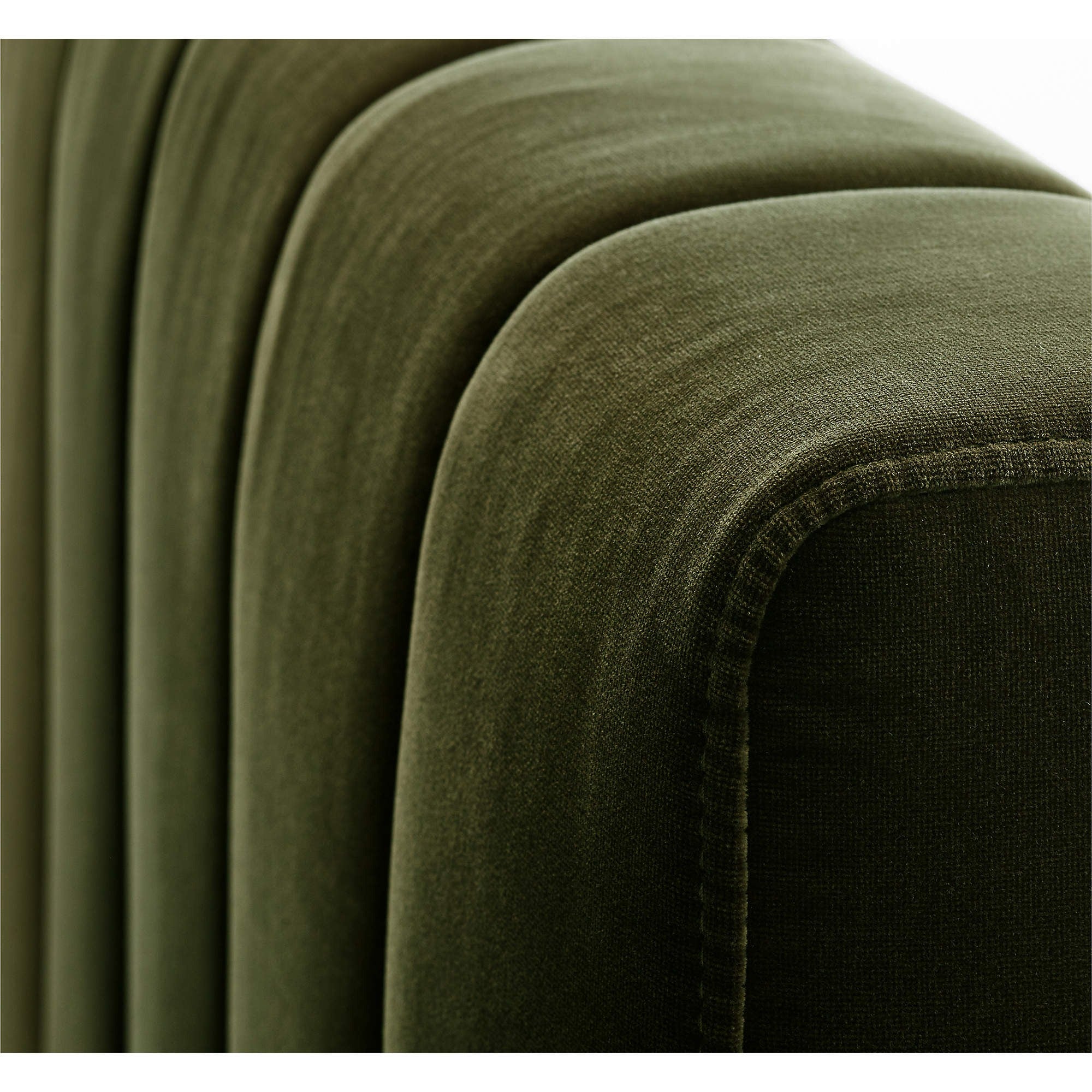 Forte Channeled Green Velvet King Bed