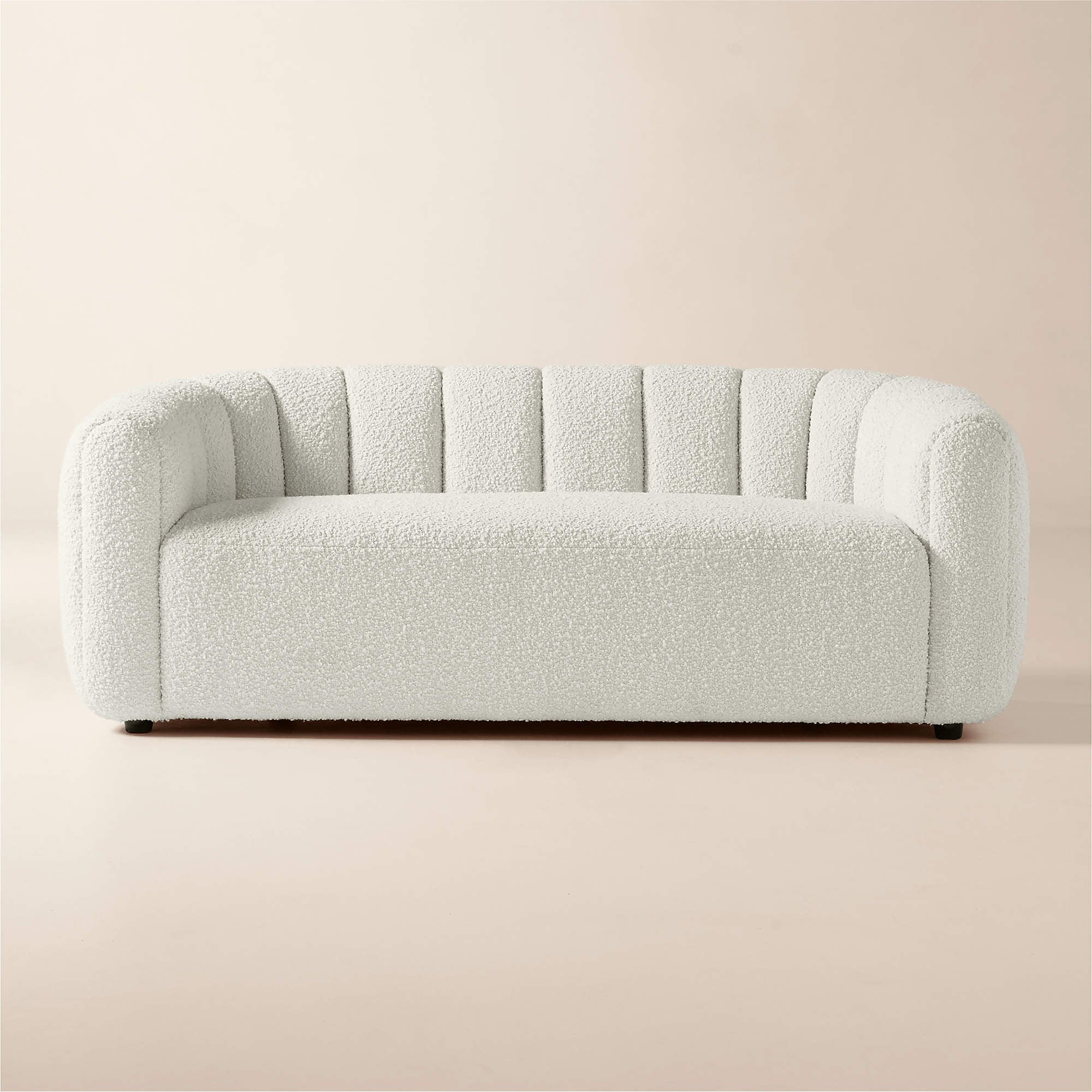 Fitz 72.5" Channeled White Boucle Loveseat