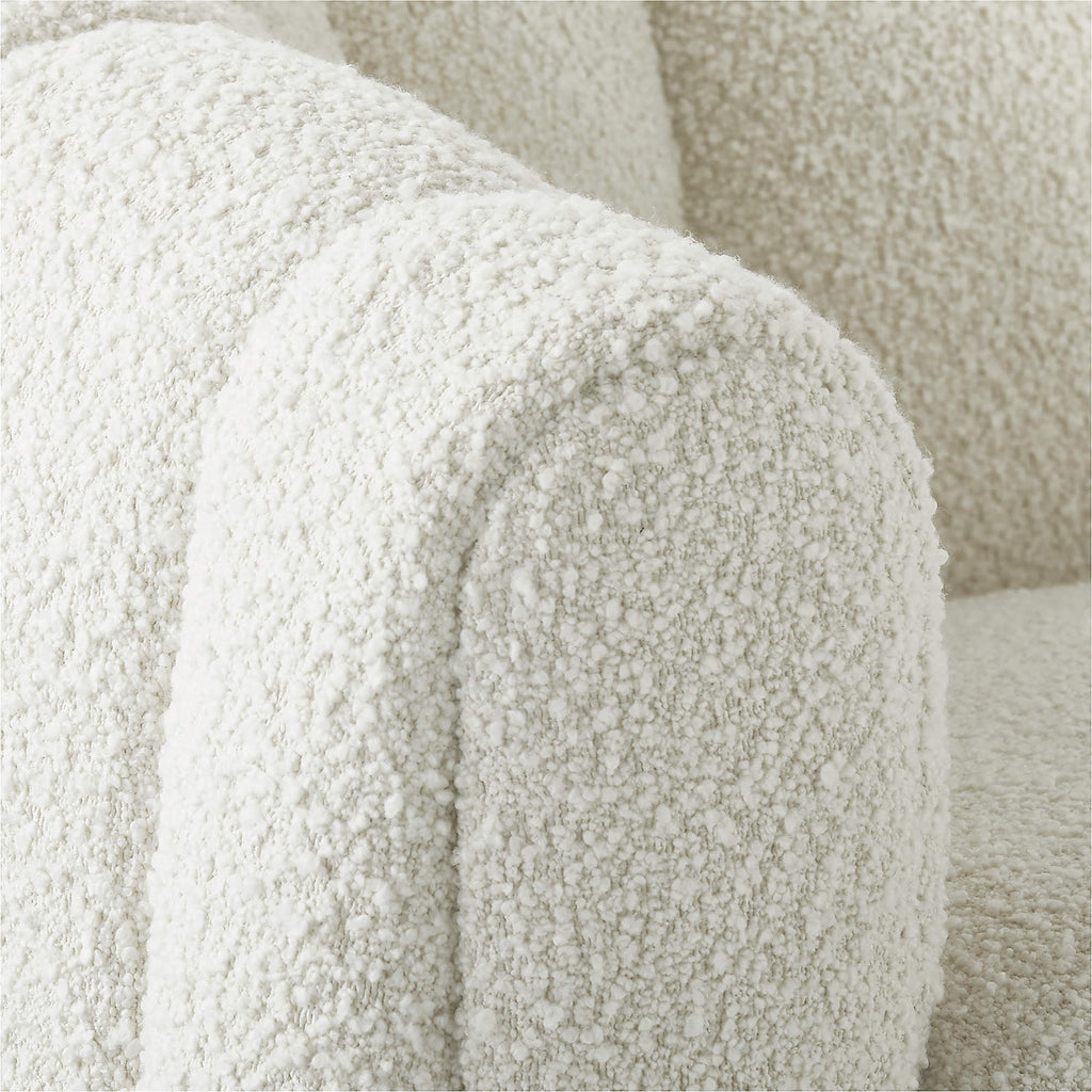 Fitz 72.5" Channeled White Boucle Loveseat