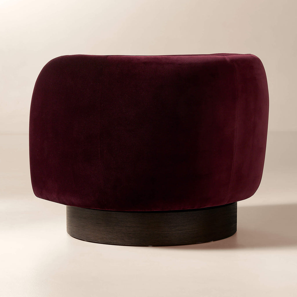 Muir Oxblood Velvet Swivel Chair