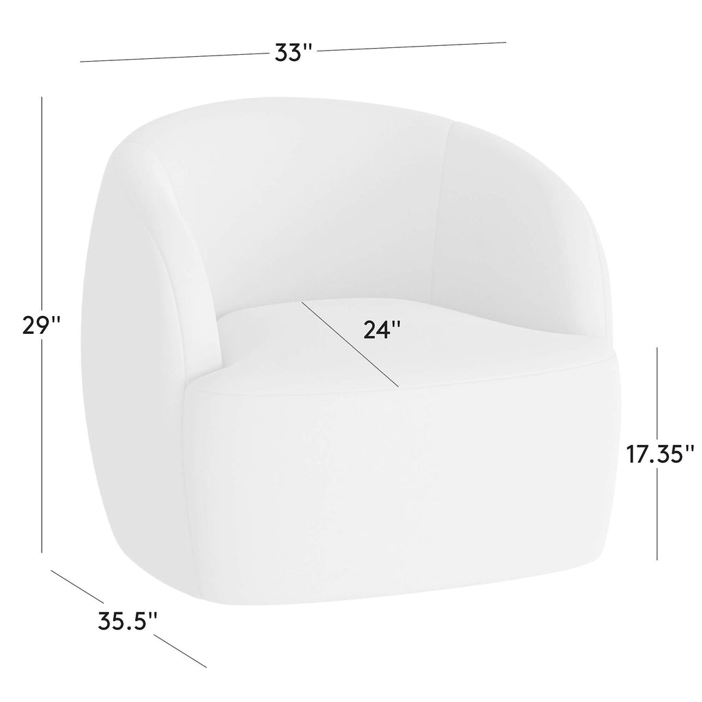 Gwyneth Ivory Boucle Swivel Chair by goop