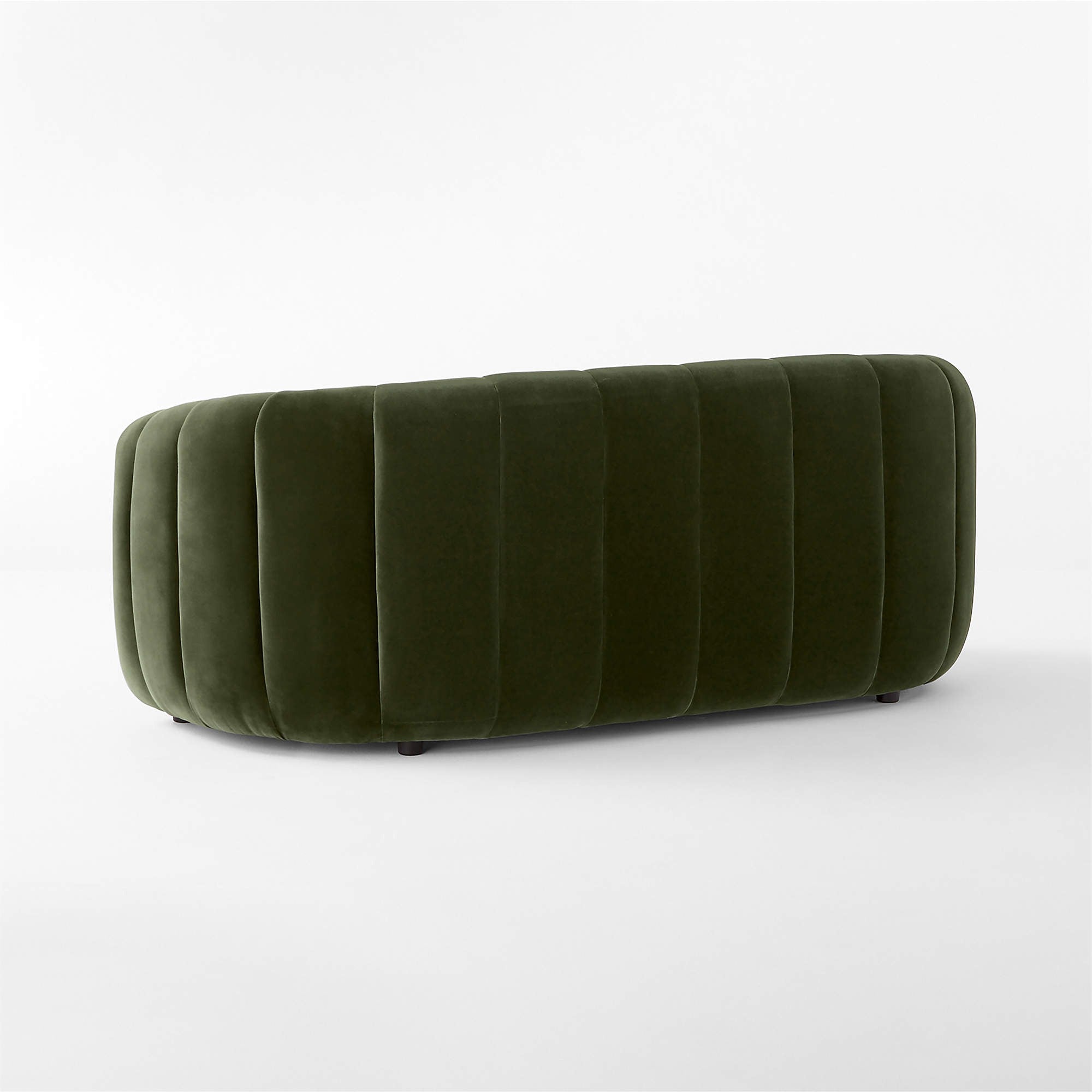 Fitz 72.5" Channeled Green Velvet Loveseat