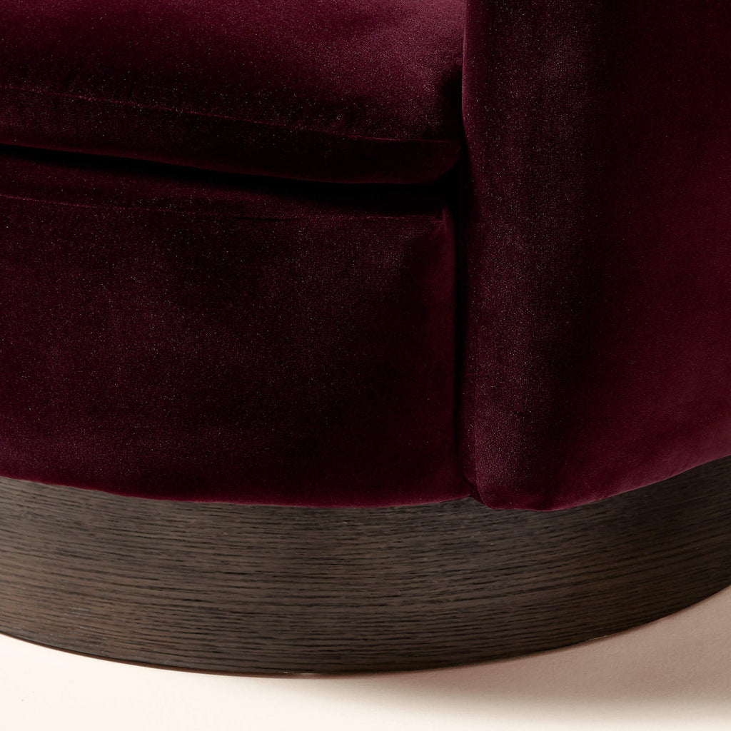 Muir Oxblood Velvet Swivel Chair