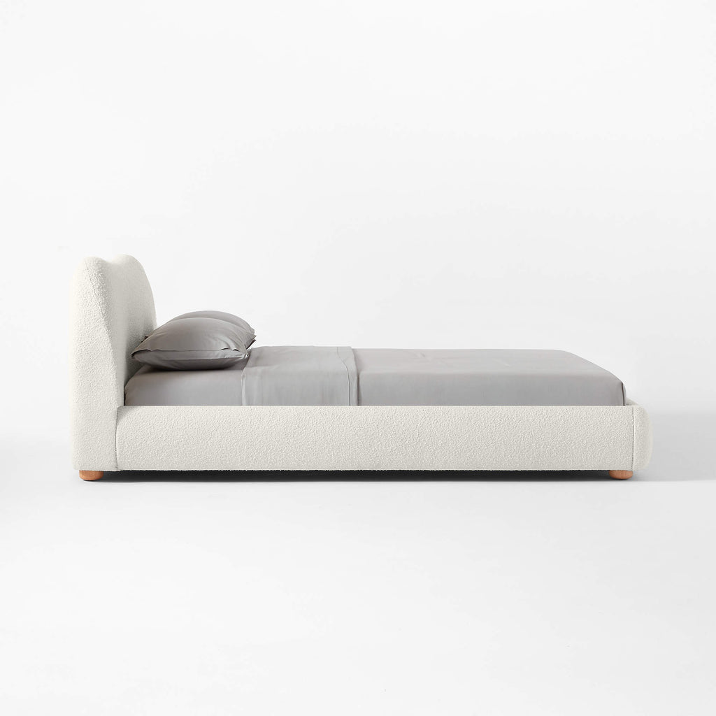 Diana White Boucle King Bed