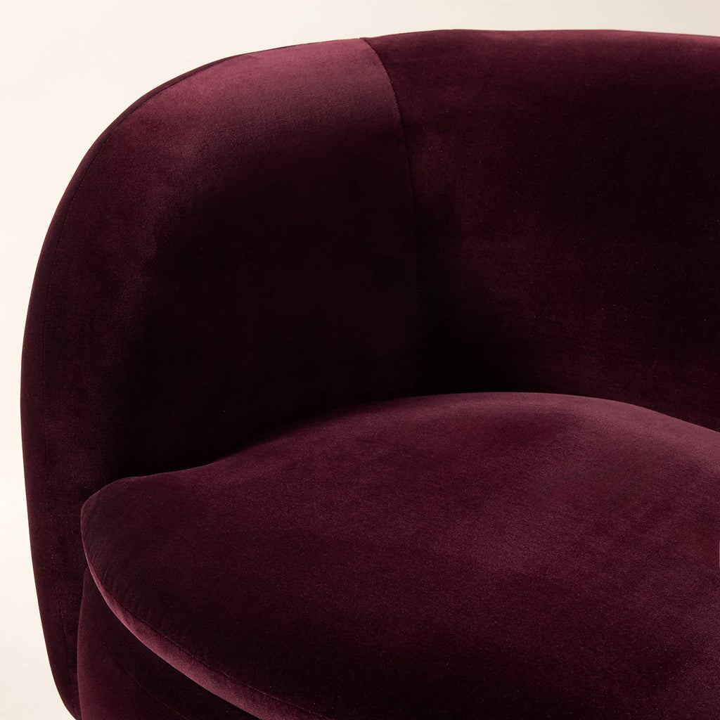 Muir Oxblood Velvet Swivel Chair