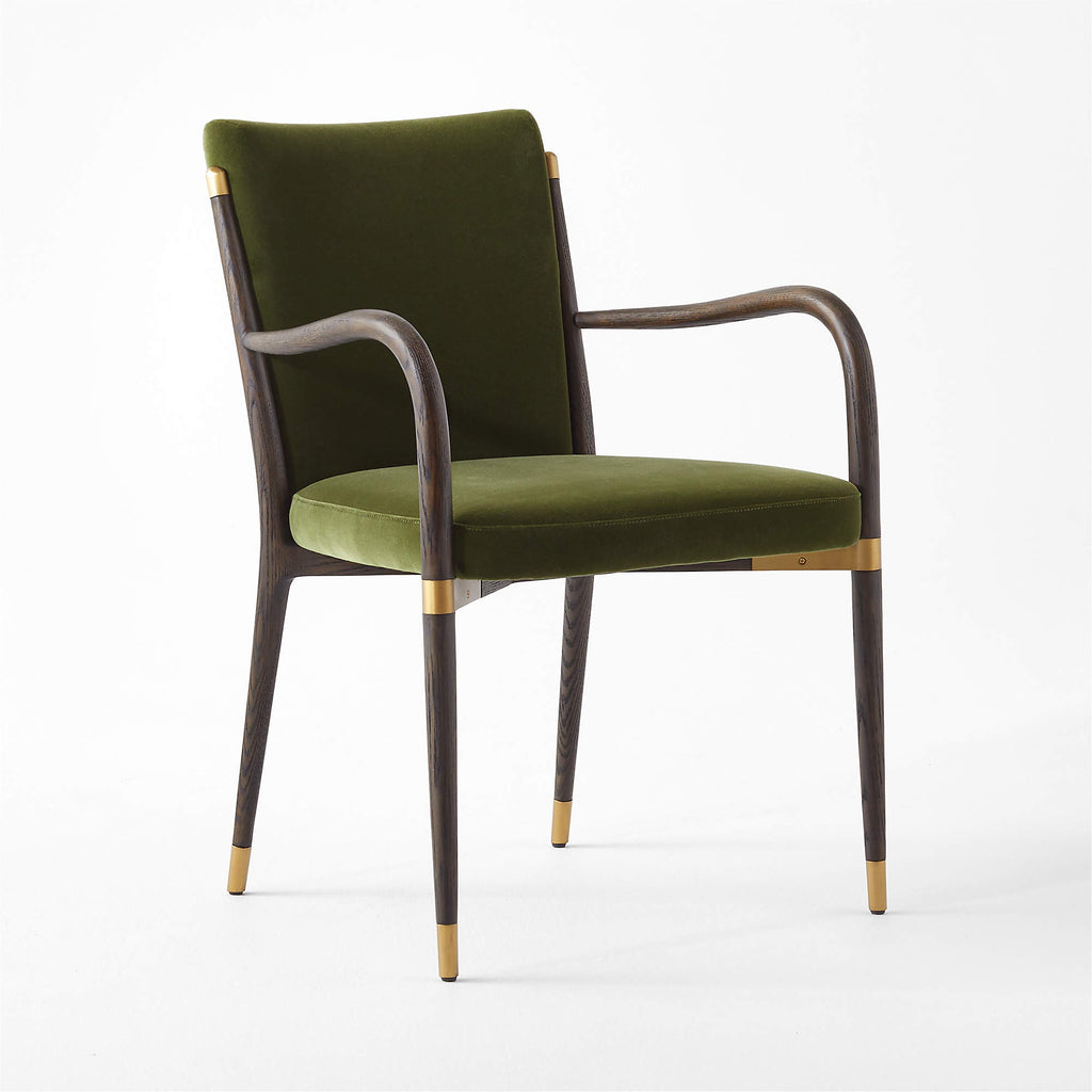 Norrie Forest Green Velvet Dining Armchair