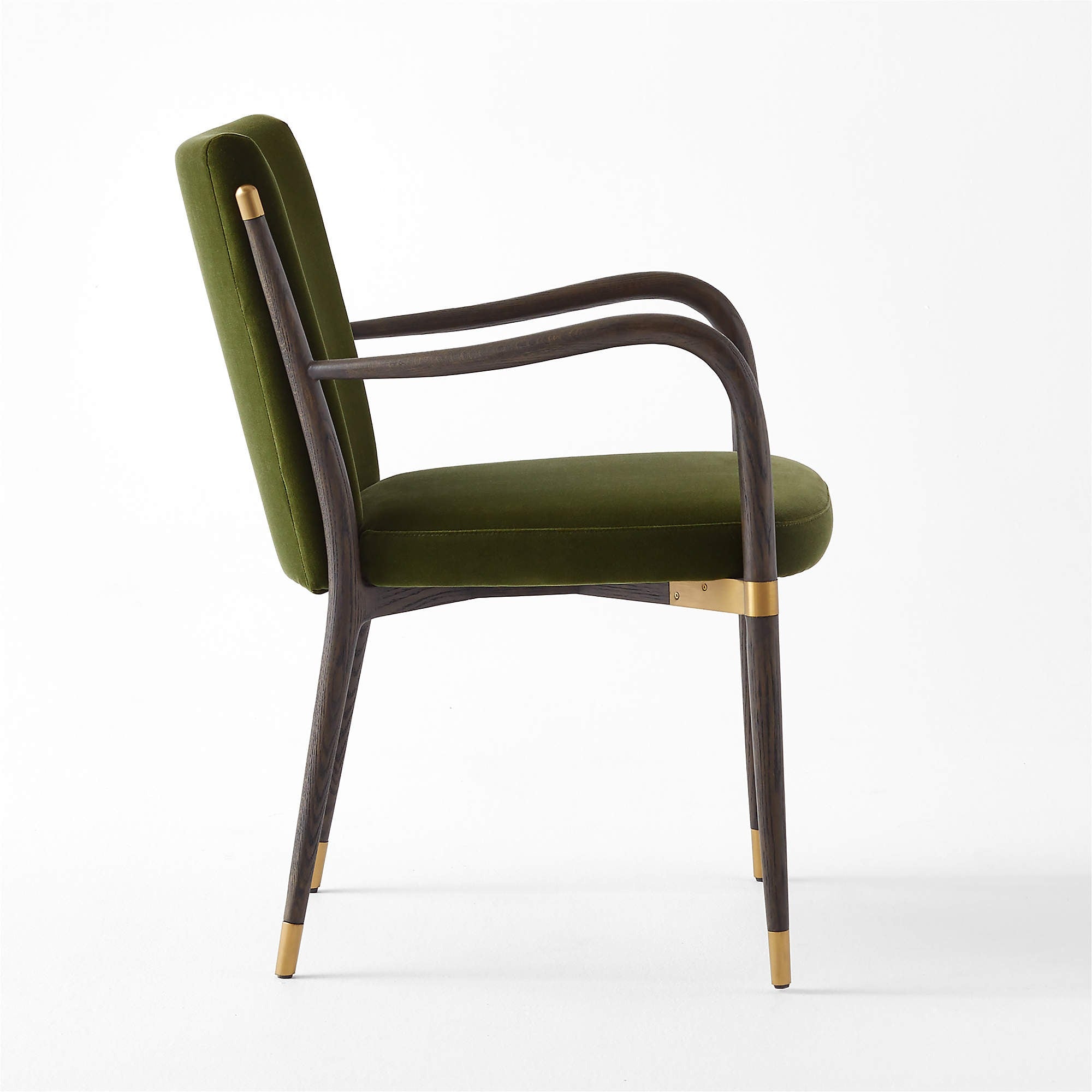 Norrie Forest Green Velvet Dining Armchair