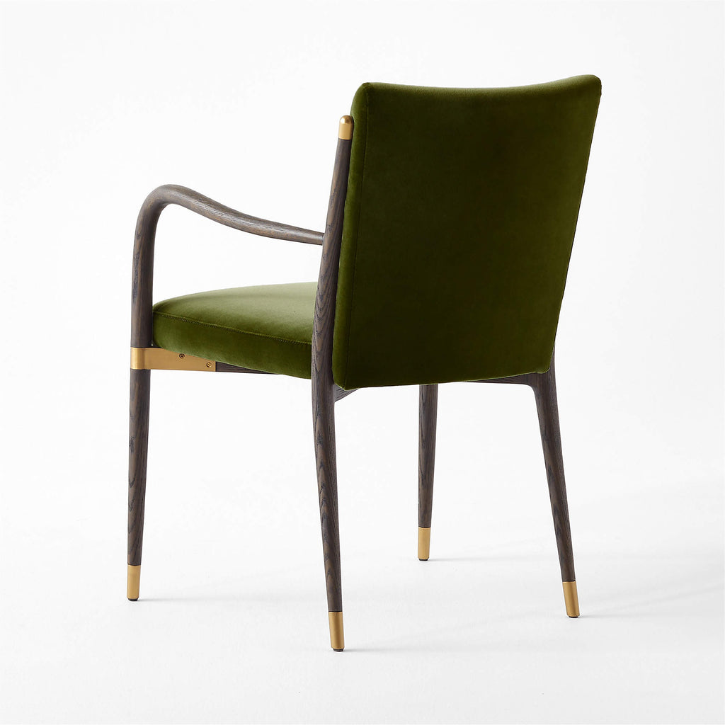 Norrie Forest Green Velvet Dining Armchair