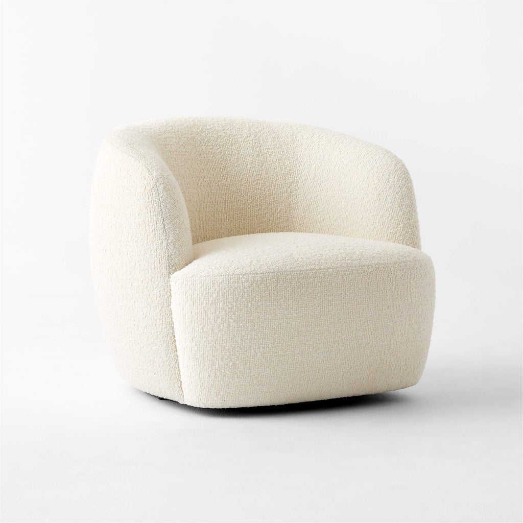 Gwyneth Ivory Boucle Swivel Chair by goop