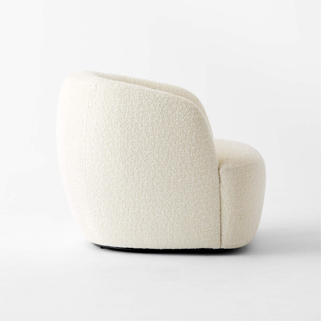 Gwyneth Ivory Boucle Swivel Chair by goop