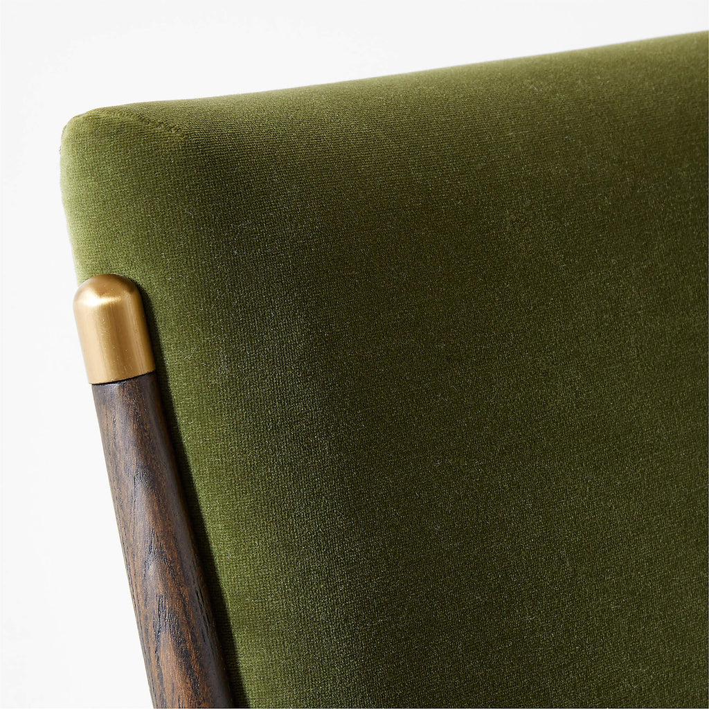 Norrie Forest Green Velvet Dining Armchair