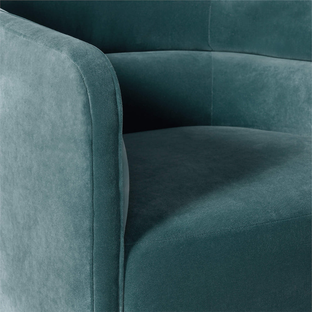 Sai Teal Performance Velvet Swivel Chair