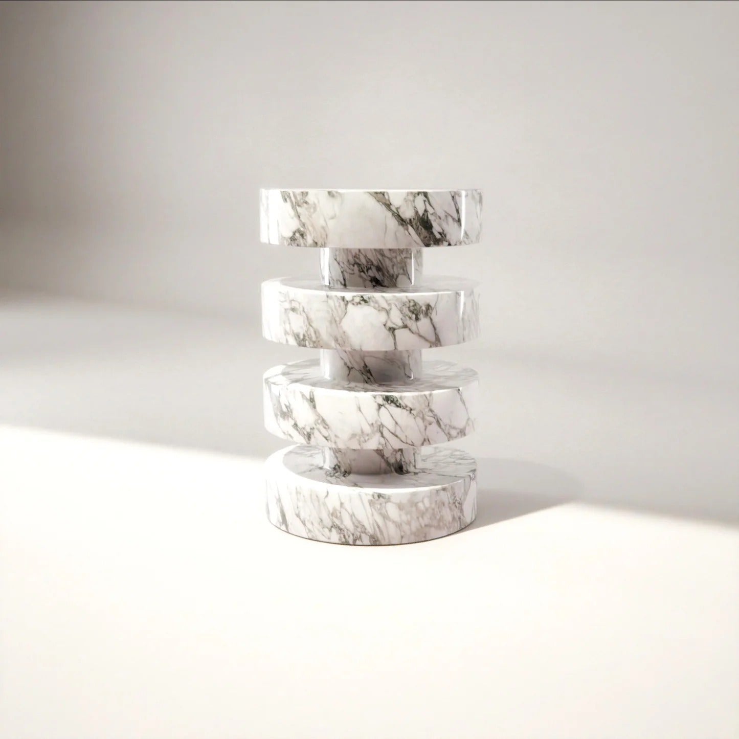 NOË 45 Arabescato Side Table - Modern Travertine Furniture