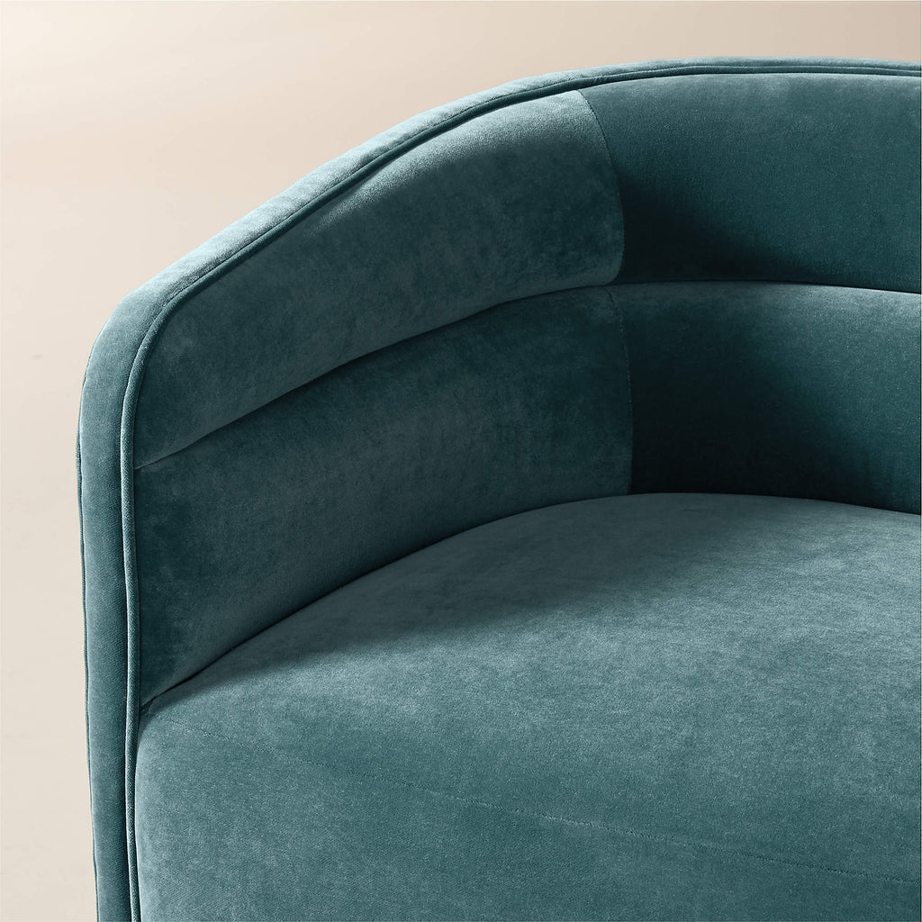 Sai Teal Performance Velvet Swivel Chair