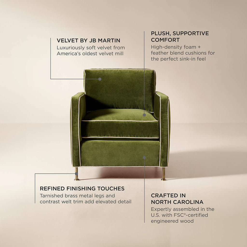 Brett Jade Green Velvet Accent Chair