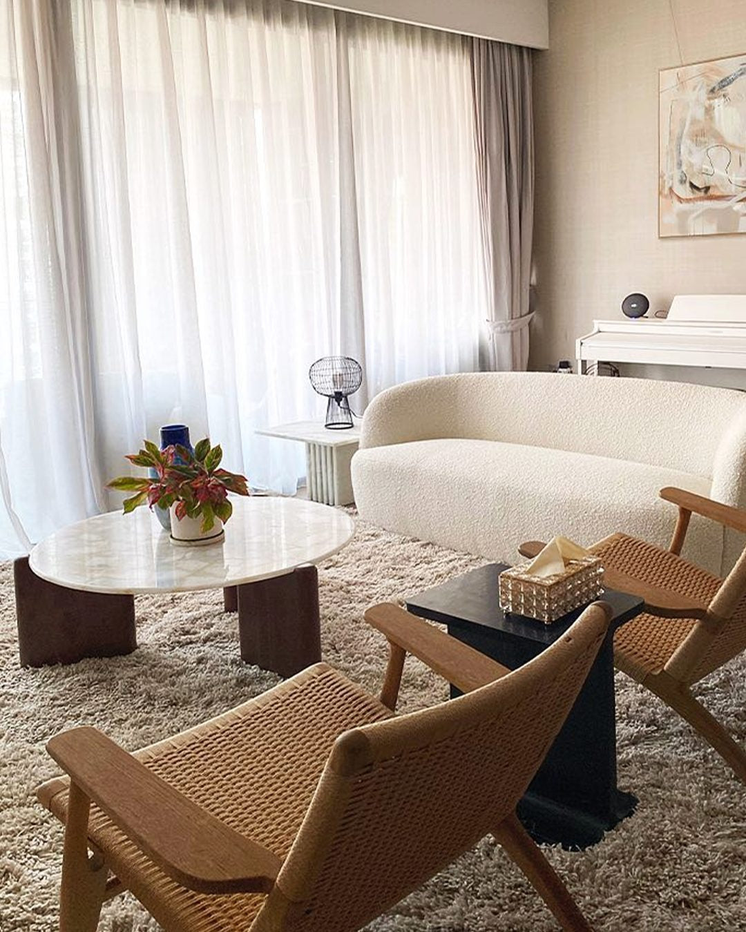 Gwyneth 68" Ivory Boucle Loveseat by goop