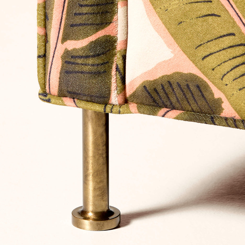 Brett Palm Print Velvet Accent Chair