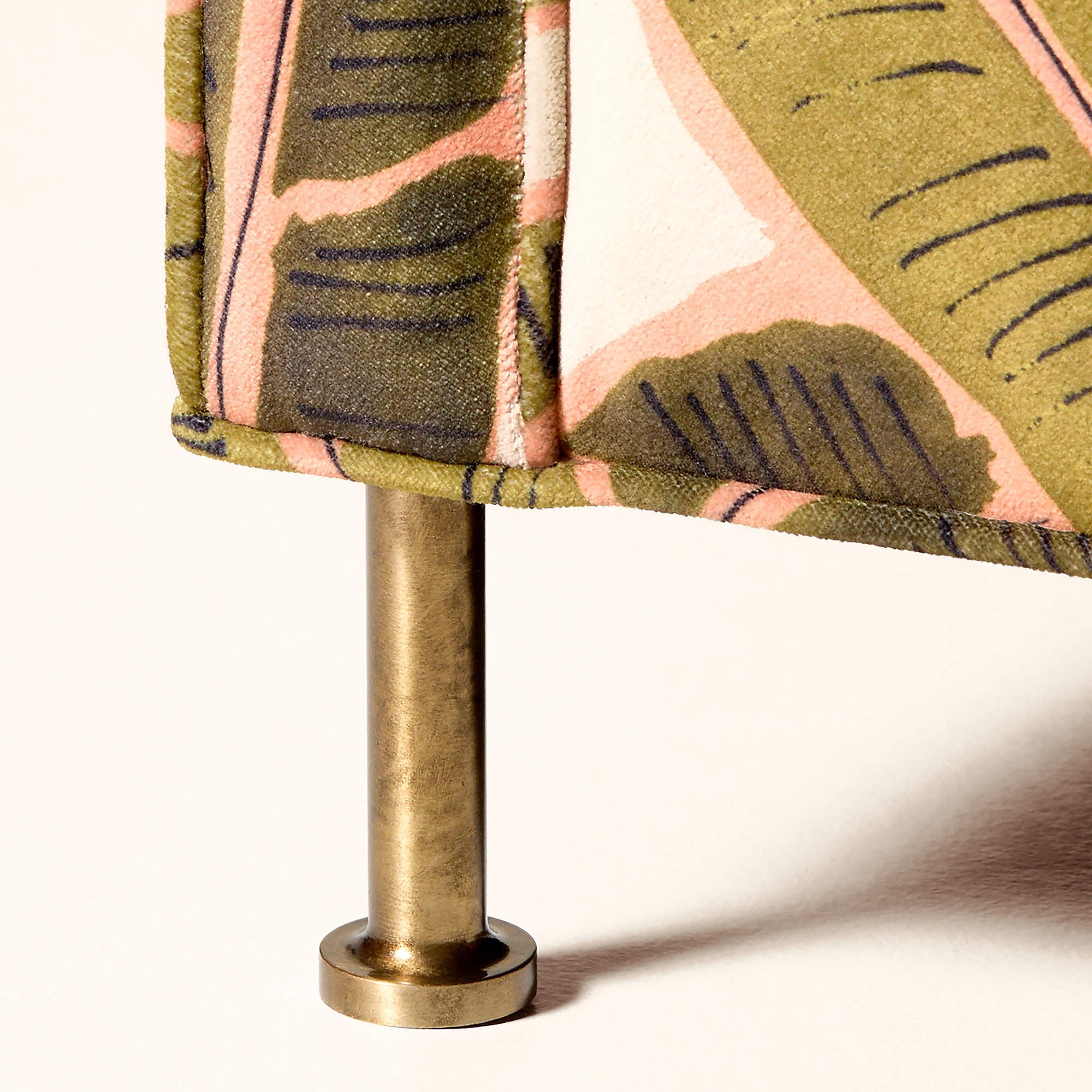 Brett Palm Print Velvet Accent Chair