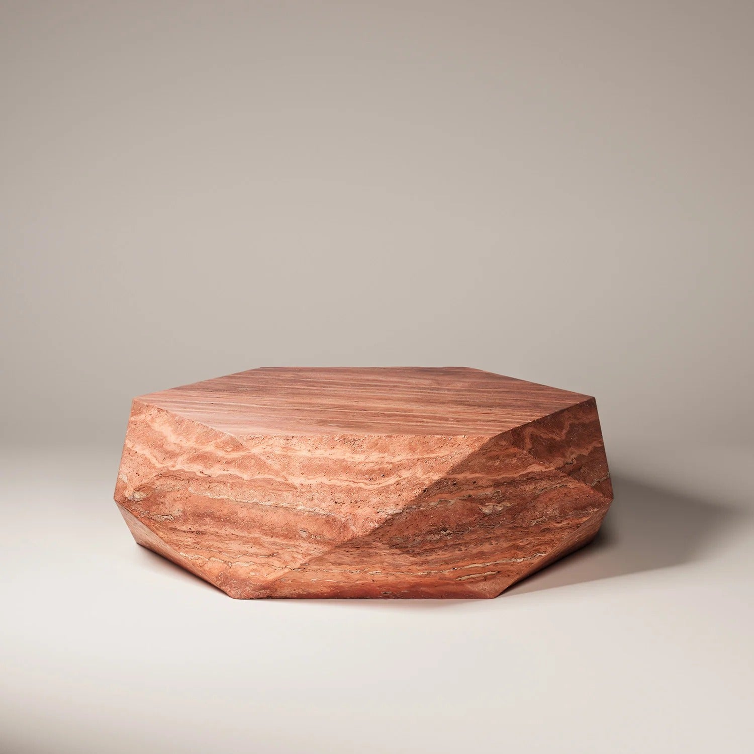 ERIOS Red travertine Coffee Table - Modern Travertine Furniture