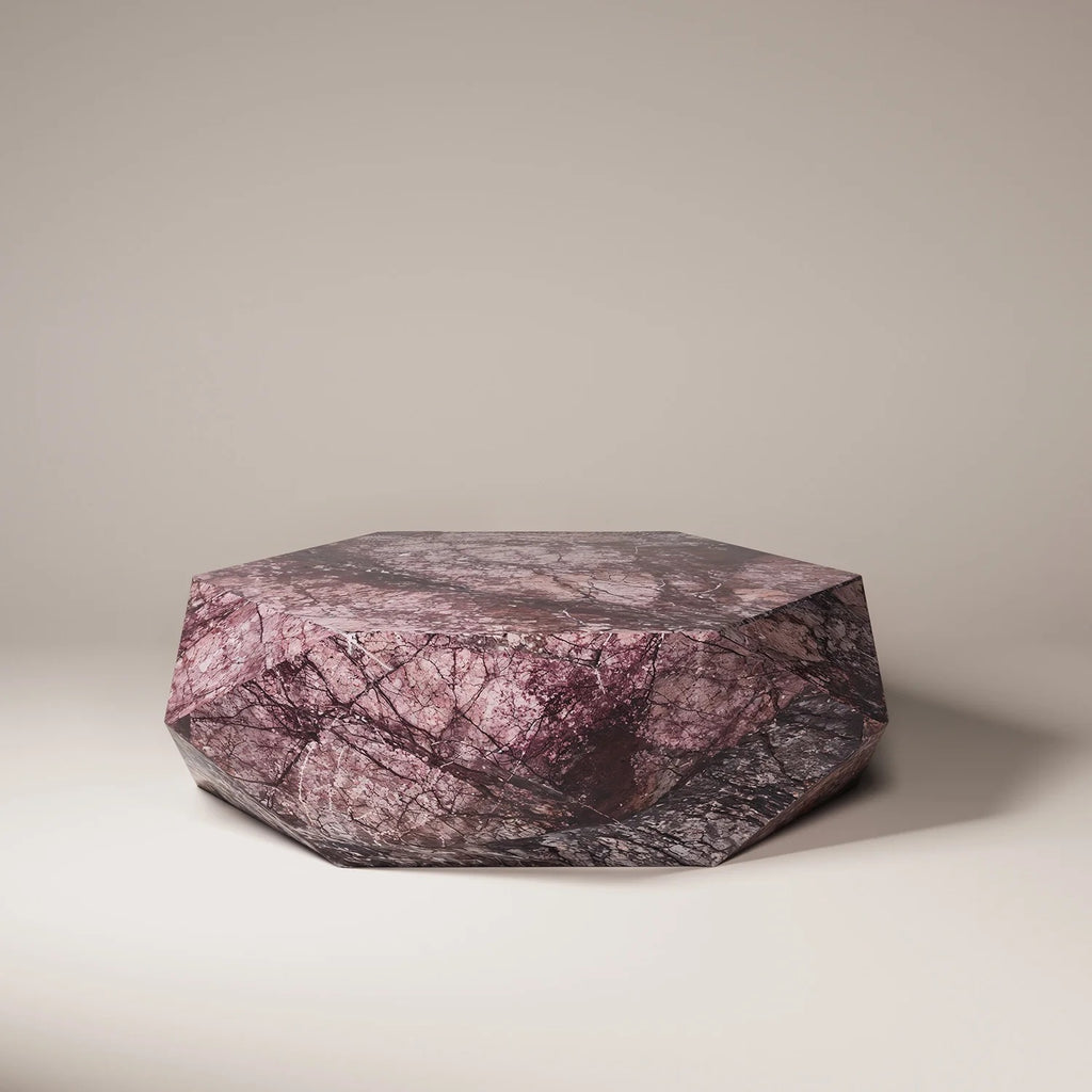 ERIOS Purple Monet Coffee Table - Modern Travertine Furniture