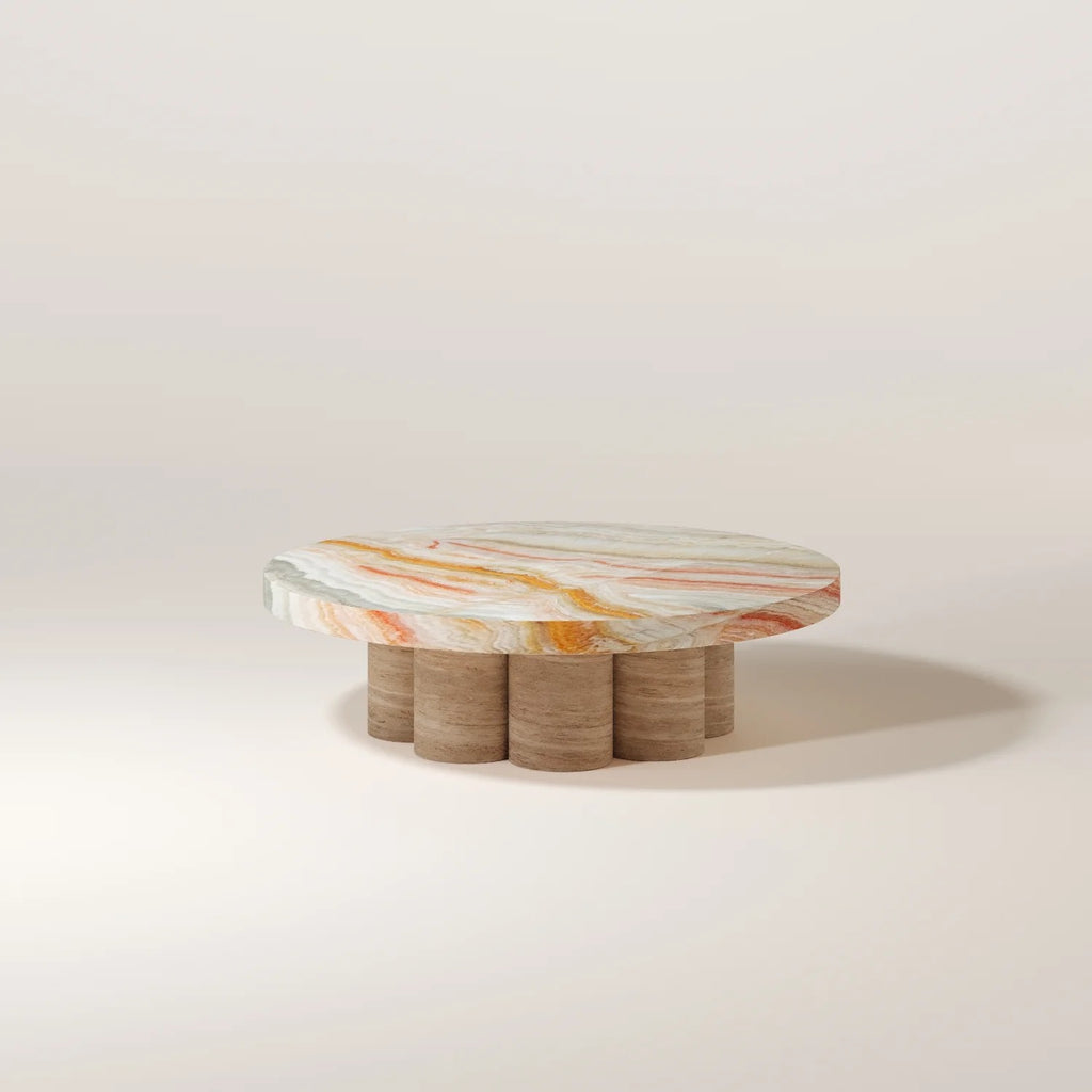 ARI Rainbow Onyx Coffee Table - Modern Travertine Furniture