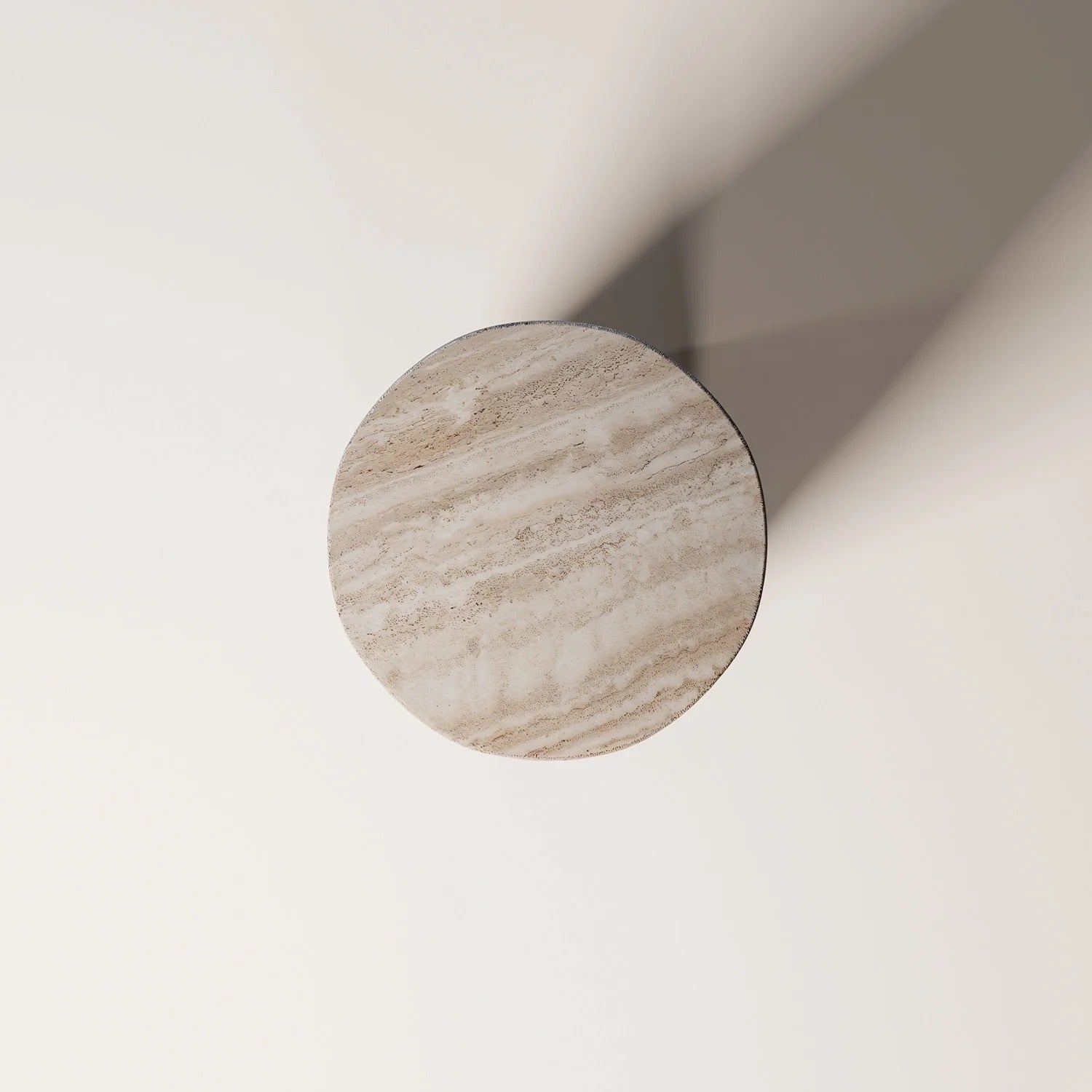 ROMA Travertine Vein Cut Side Table - Modern Travertine Furniture