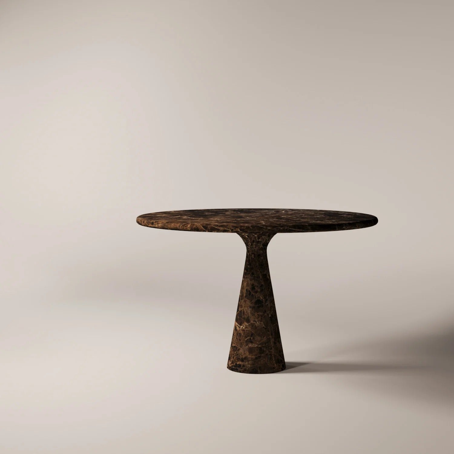 [MILA] Dark Brown Emperador Dinnig Table - Modern Travertine Furniture
