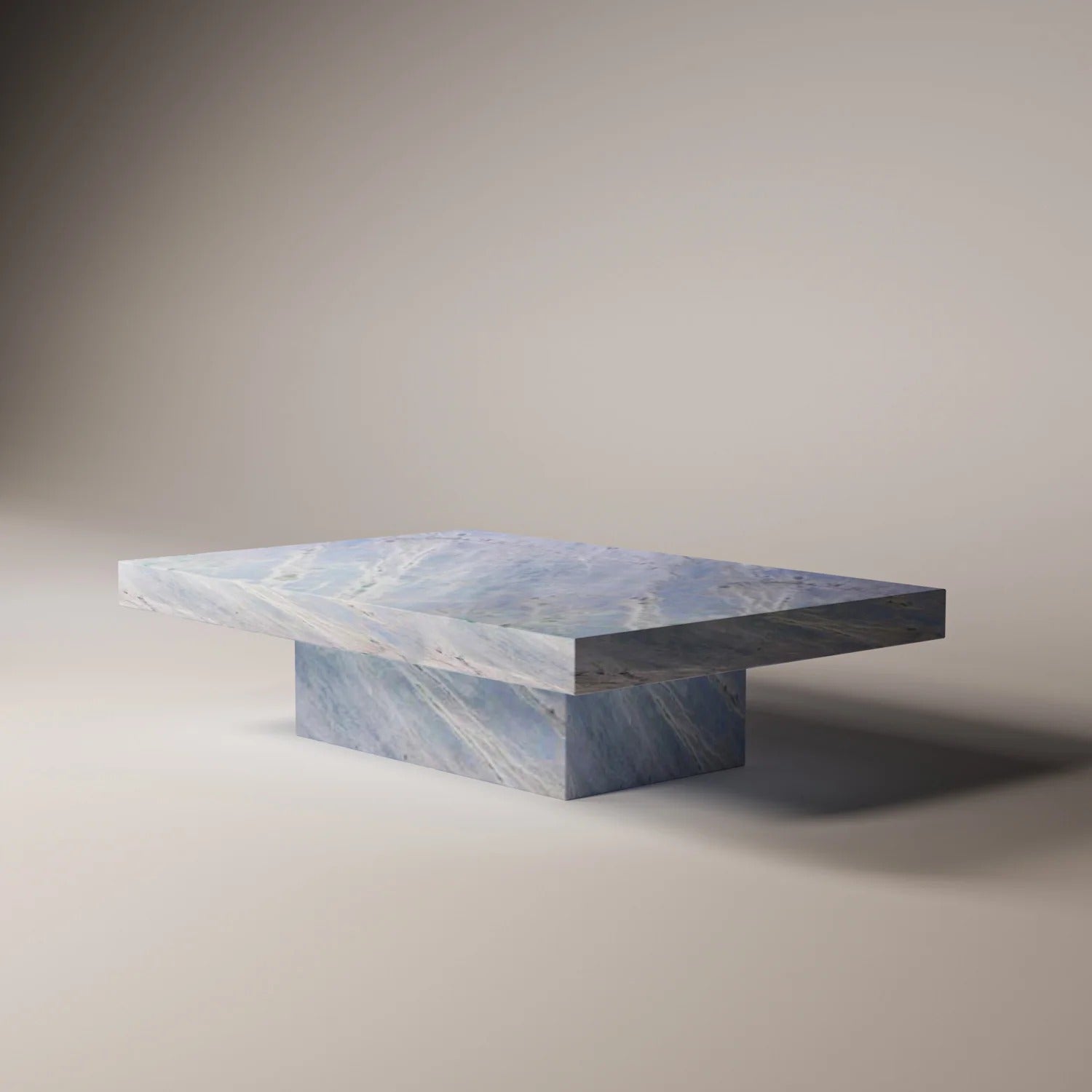 MAYA Blue Lumen Coffee Table - Modern Travertine Furniture