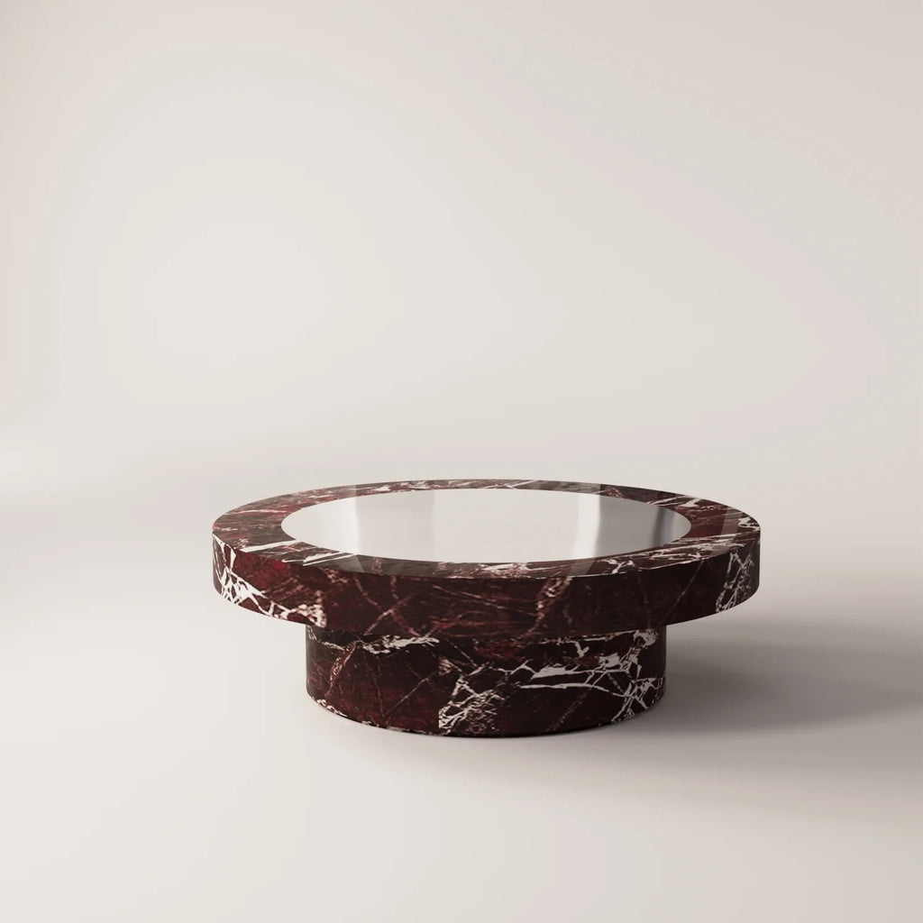 VARNA Rosso Levanto  Coffee Table - Modern Travertine Furniture