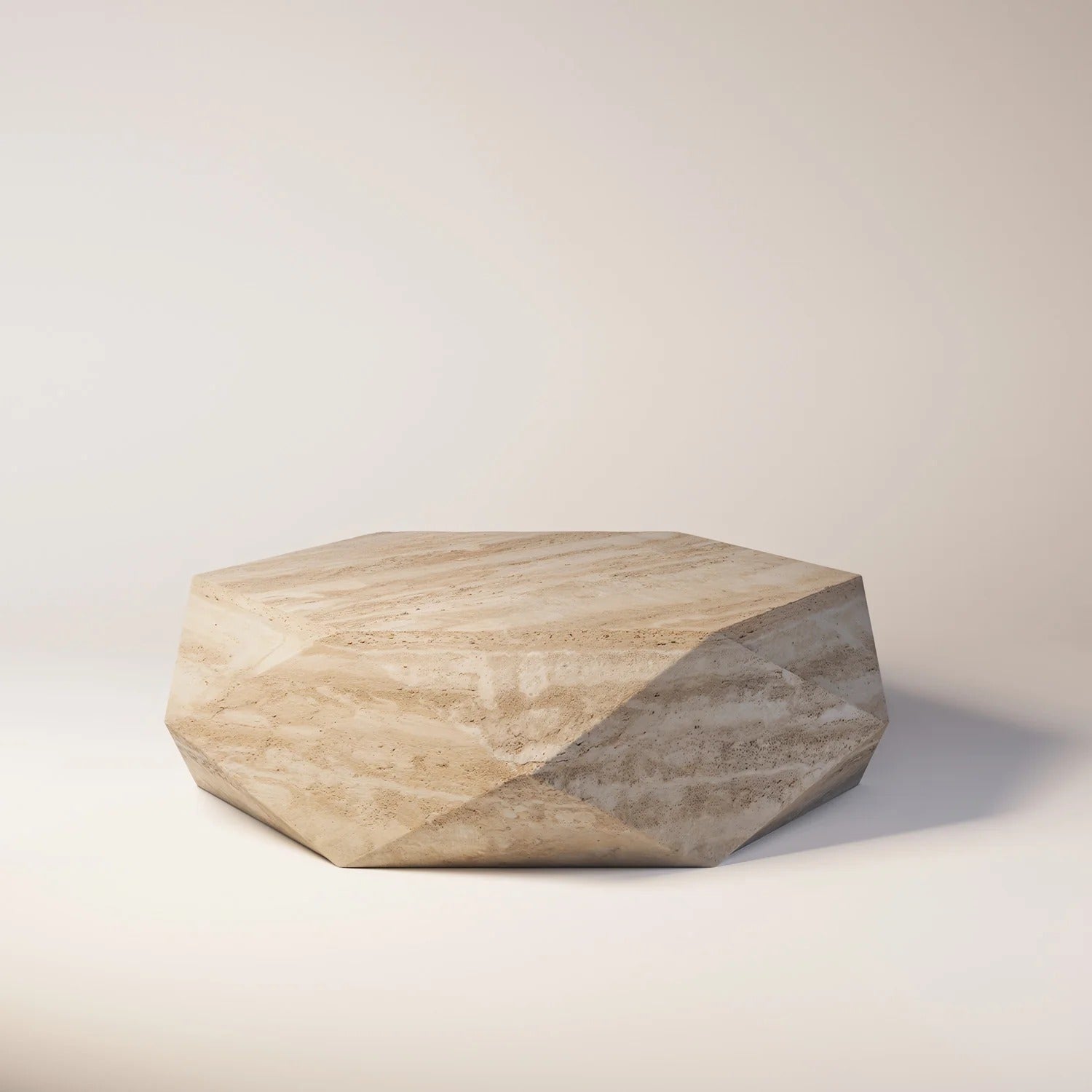 ERIOS Travertine Vein Cut Coffee Table - Modern Travertine Furniture