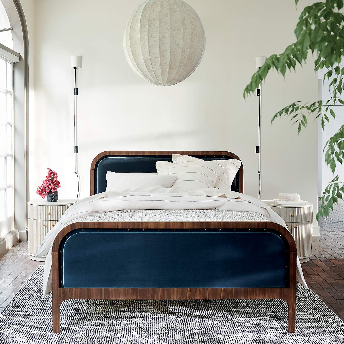 Cameo 33" Fluted Whitewash Wood 4-Drawer Tall Dresser