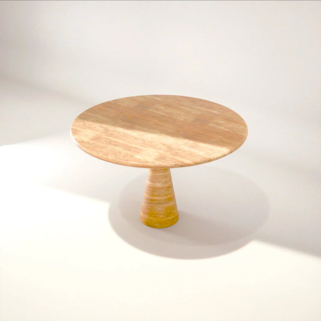 [MILA] Yellow Travertine Dinnig Table - Modern Travertine Furniture